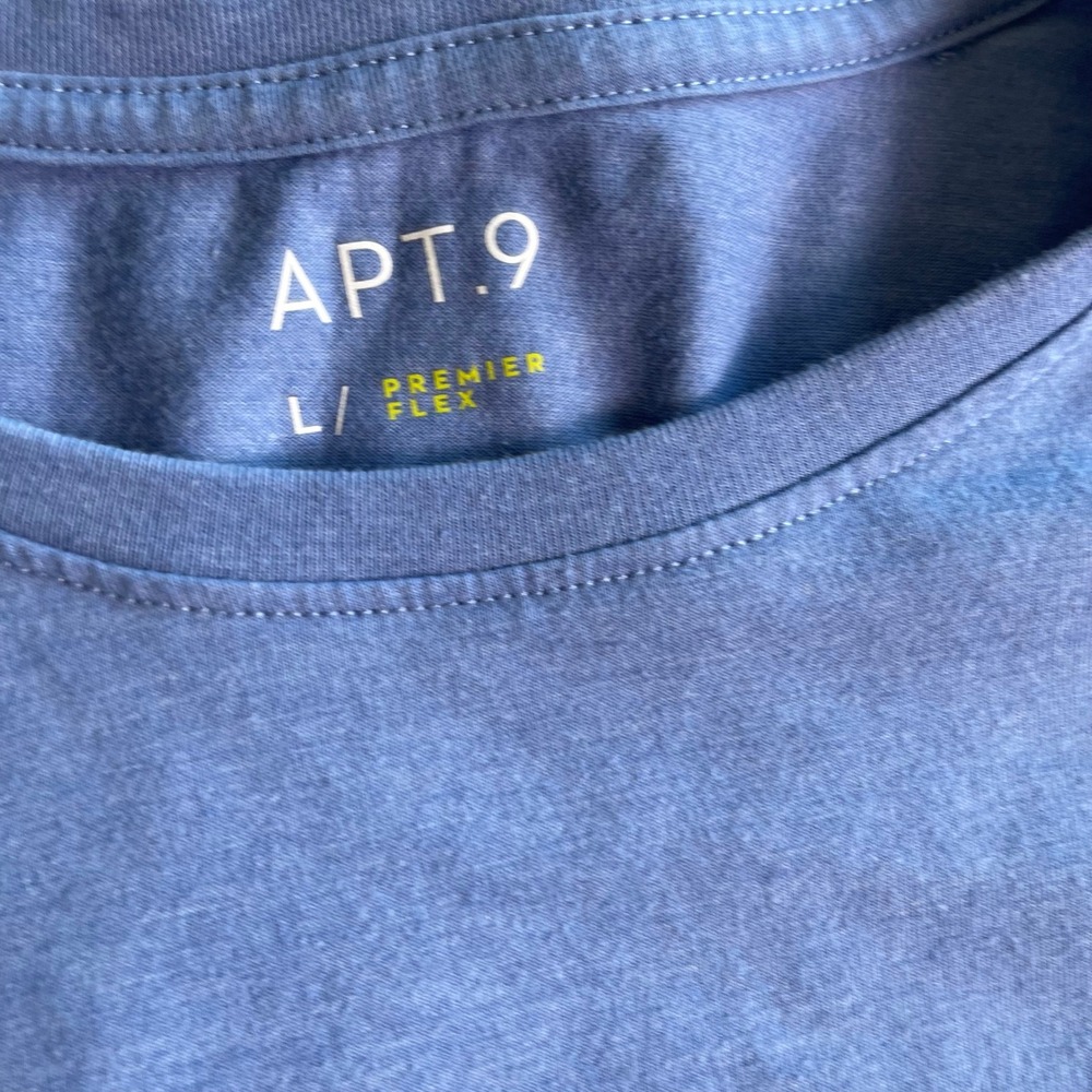 Apt 9 Mens Premier Flex Long Sleeve Tee Shirt Bundle 2 Pack Teal Blue Large L - Picture 3 of 9